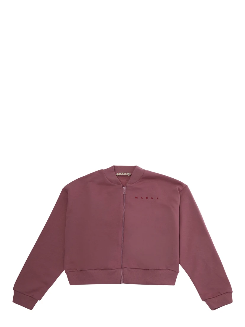 Pink Sweatshirt with logo lettering on the front in cotton for Girl