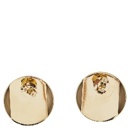 Kaley Gold-colored Earrings with round design and back closure in brass for women