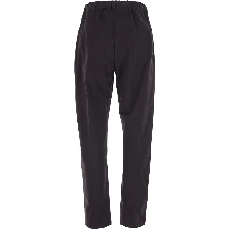 Buddy Brown Pants with Elastic Drawstring Waist in Stretch Cotton for Women