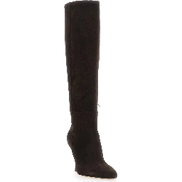 LUCINDA Brown Boots with knee-high design in eco-suede women