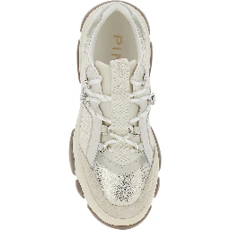 ATHENA white Sneaker with laminated details in leather for women
