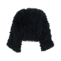 Short shearling jacket with round collar and three-quarter sleeves in fur for women