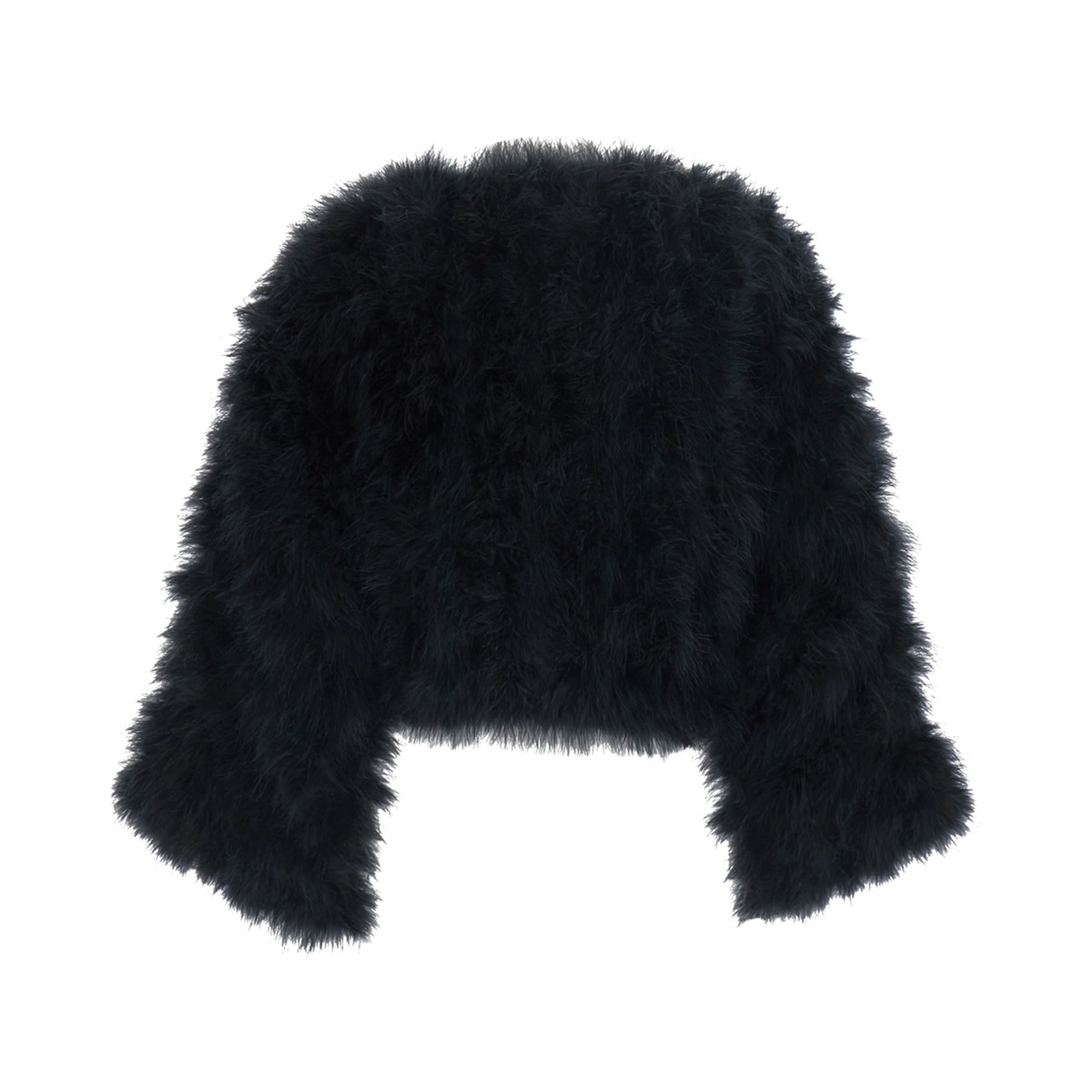 Short shearling jacket with round collar and three-quarter sleeves in fur for women