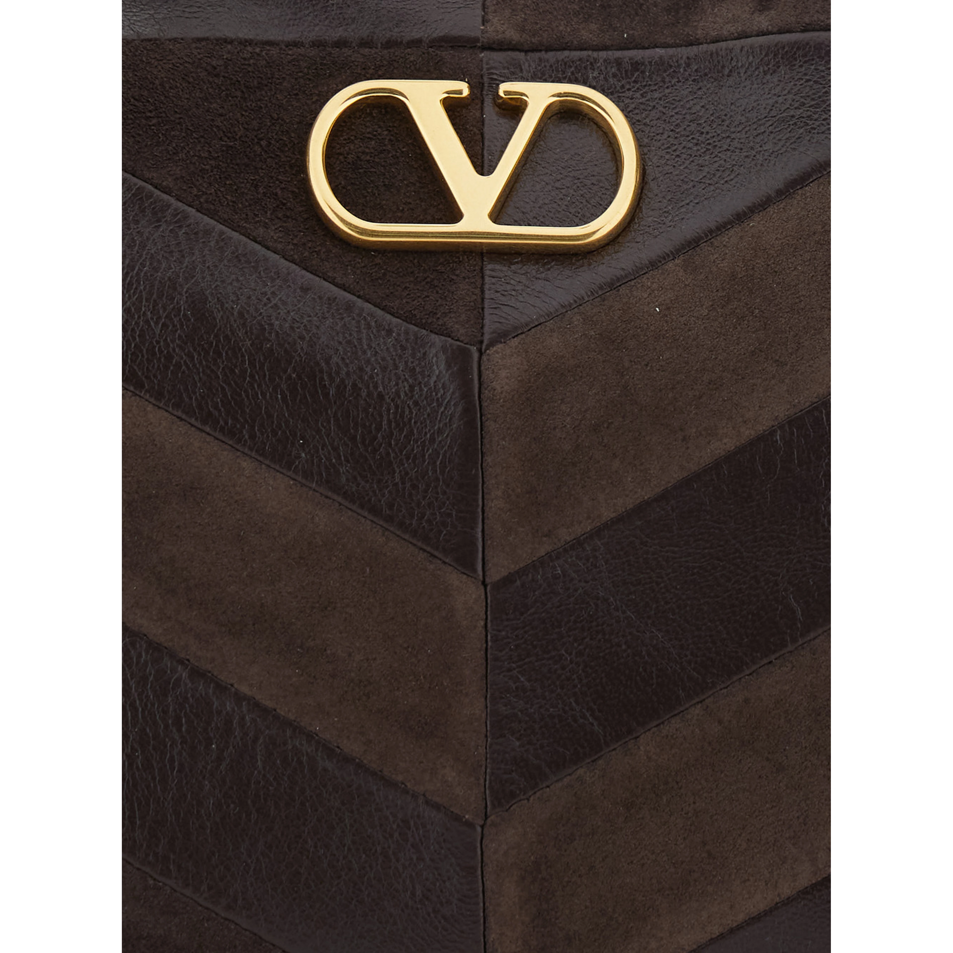 Panthea Medium brown Shoulder bag with VLogo plaque on the front in leather for women