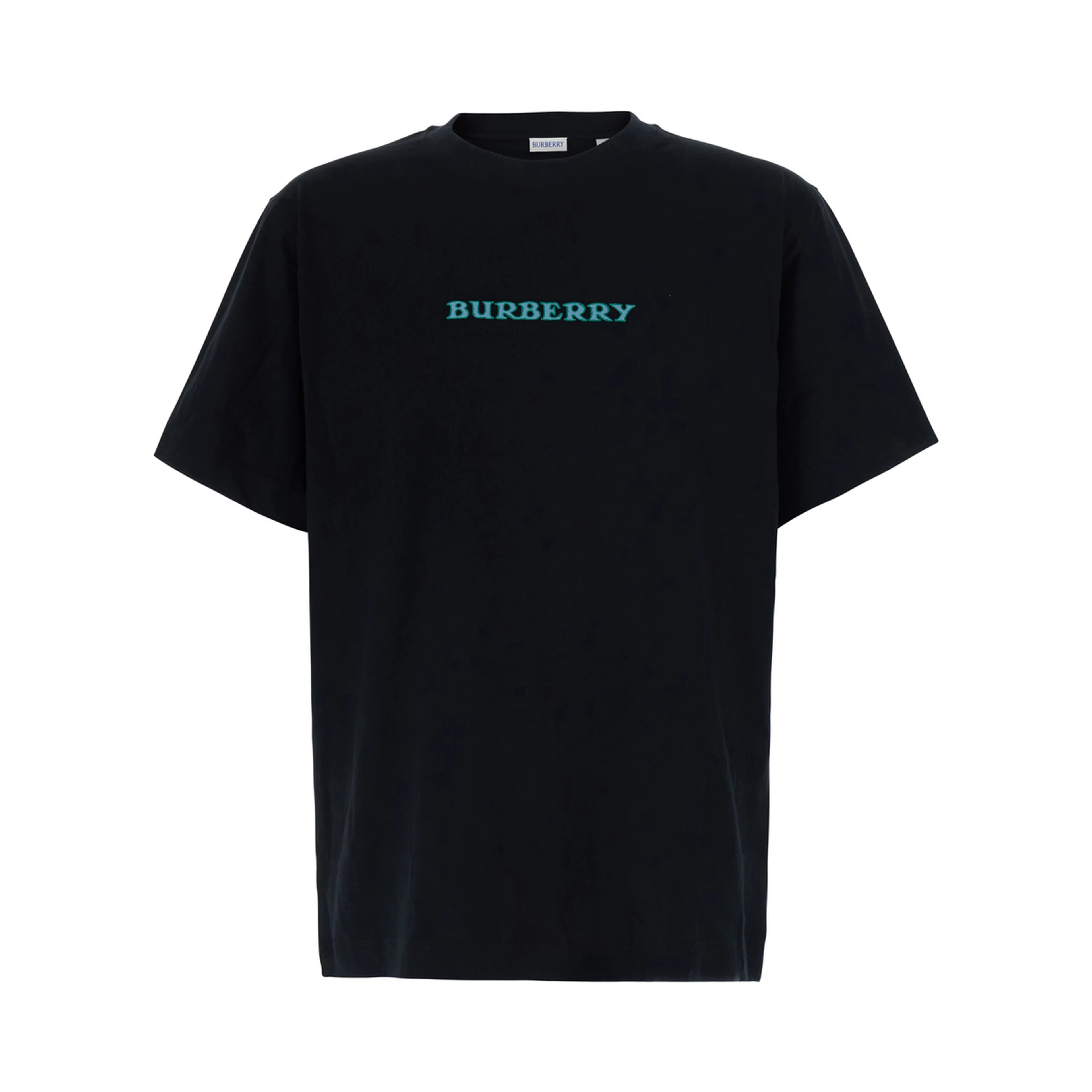 RYAN Black Tshirt with logo on the front and maxi logo on the back in Cotton for men