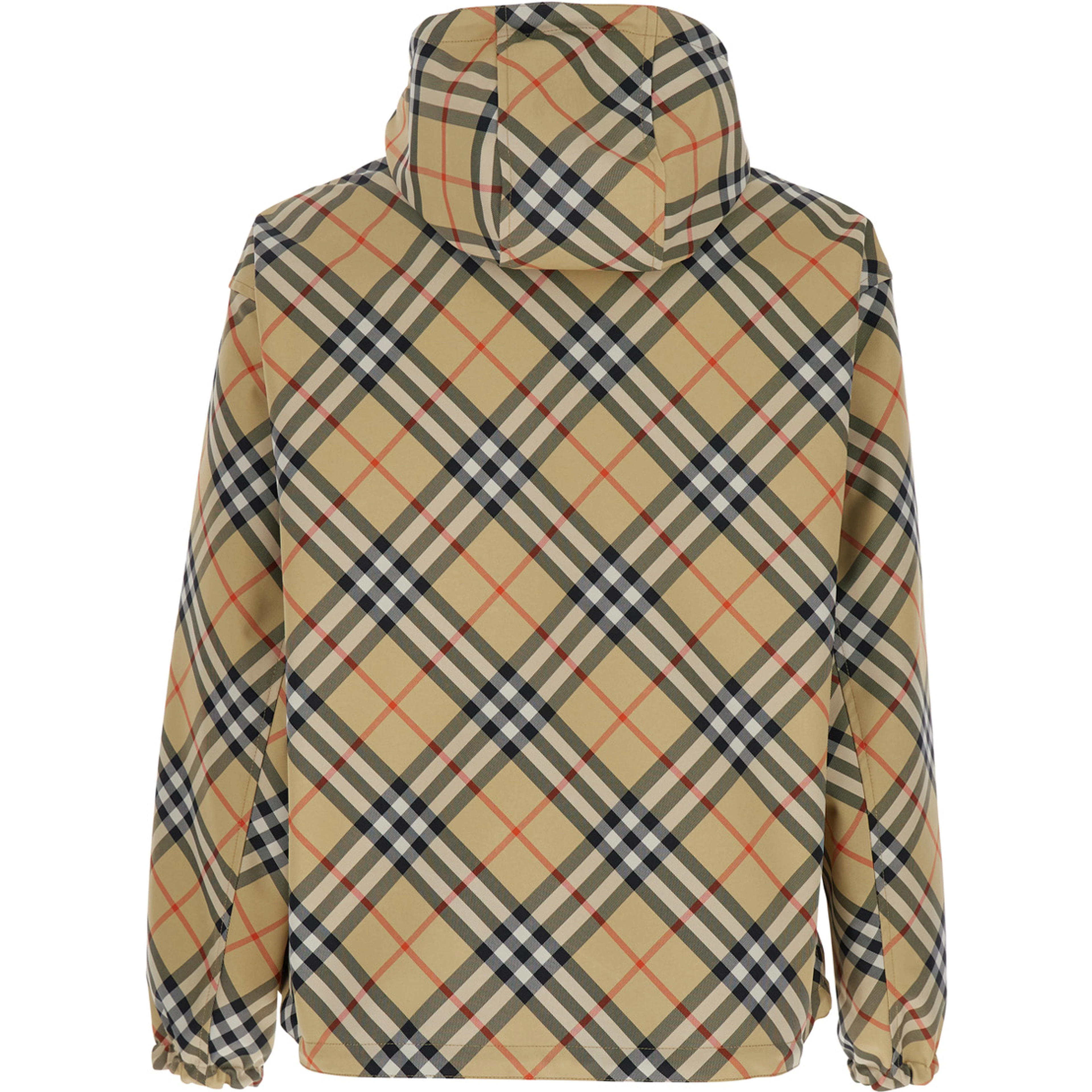 Reversible Jacket with EKD Logo Embroidery and Check Motif Beige Men