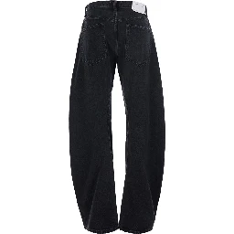 Spiral Black Jeans with logo patch on the back in denim for women