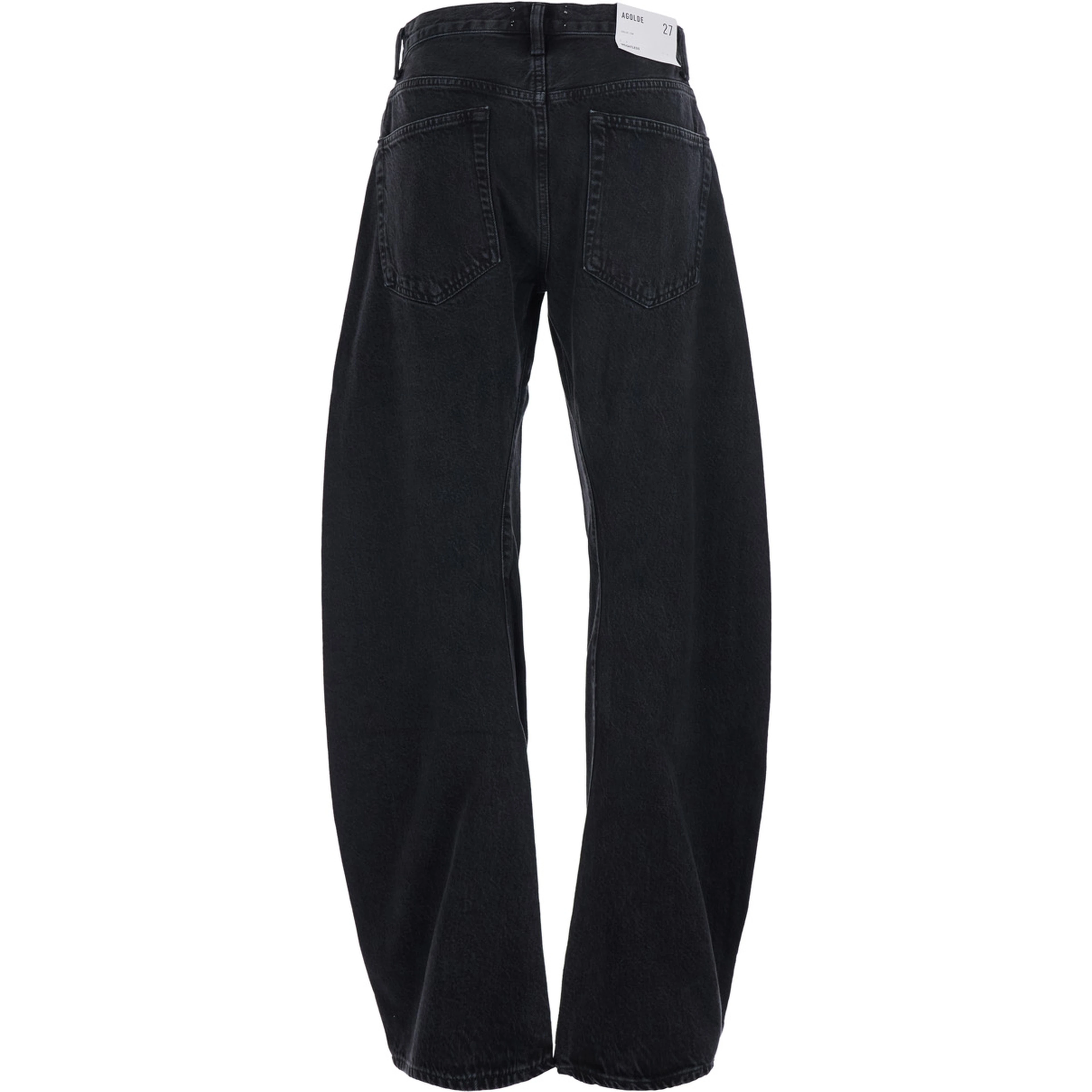 Spiral Black Jeans with logo patch on the back in denim for women