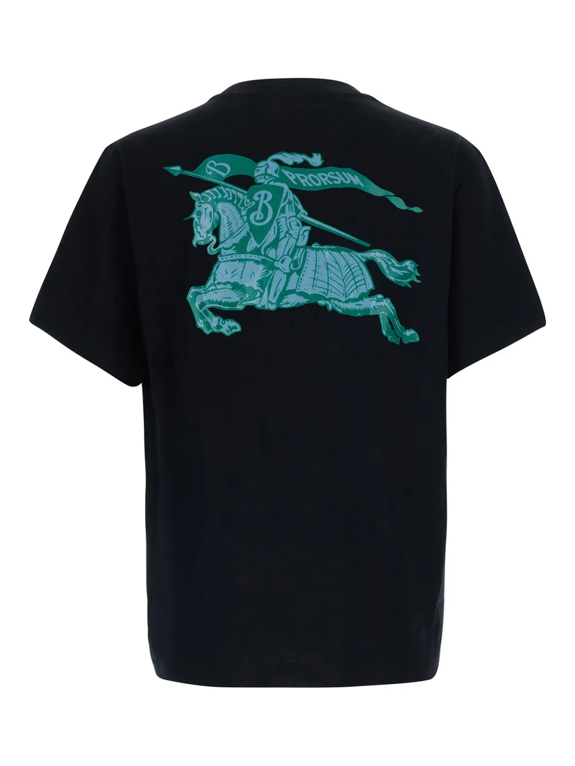 RYAN Black Tshirt with logo on the front and maxi logo on the back in Cotton for men
