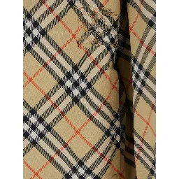 Reversible Jacket with EKD Logo Embroidery and Check Motif Beige Men