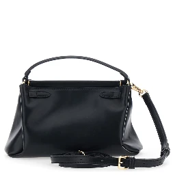 CarmenBlack Handbag with Turn Lock Closure and Logo lettering on the Front in Ecoleather for Women