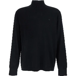 MERINO TURTLENECK with high collar and long sleeves in wool Black Men