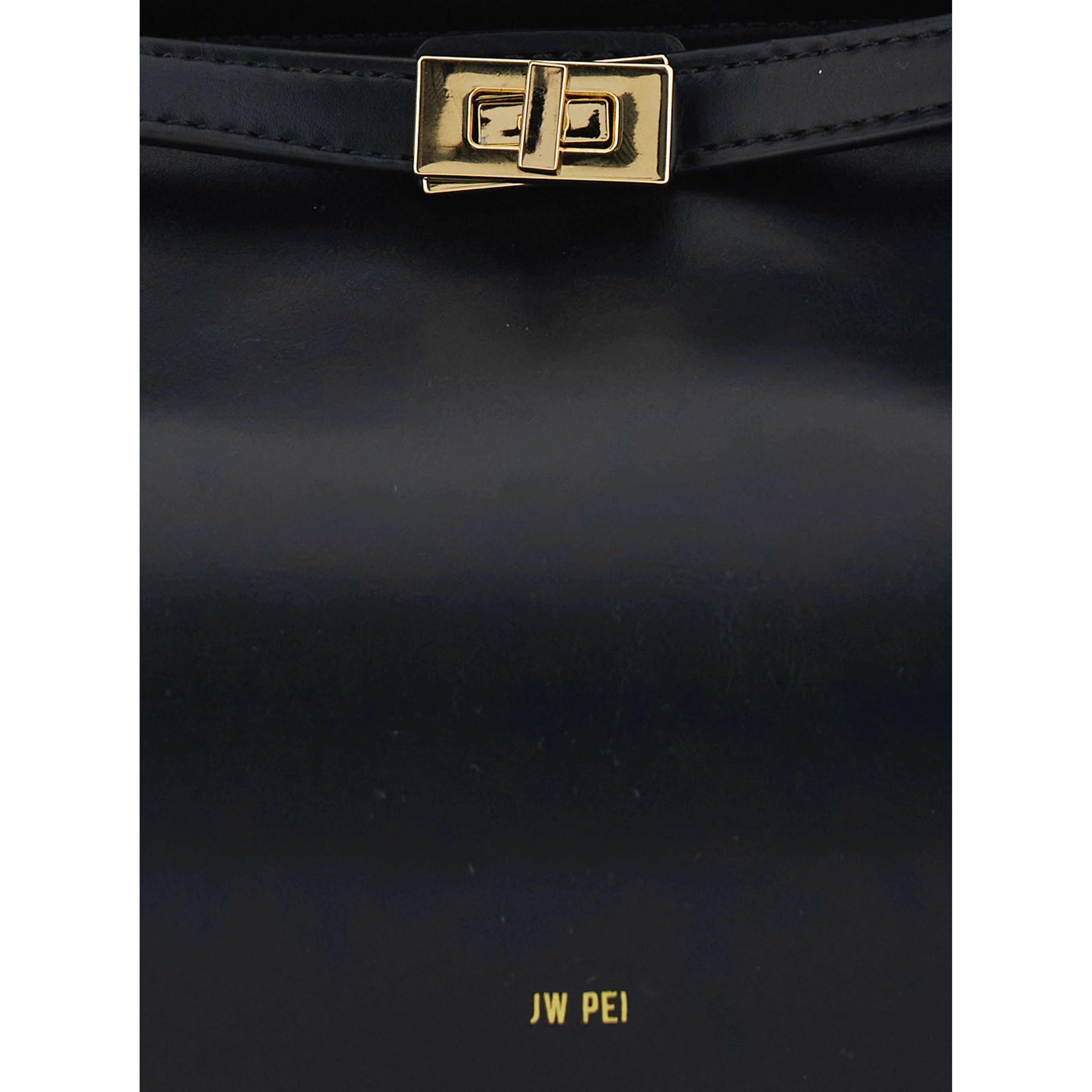 CarmenBlack Handbag with Turn Lock Closure and Logo lettering on the Front in Ecoleather for Women