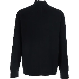 MERINO TURTLENECK with high collar and long sleeves in wool Black Men