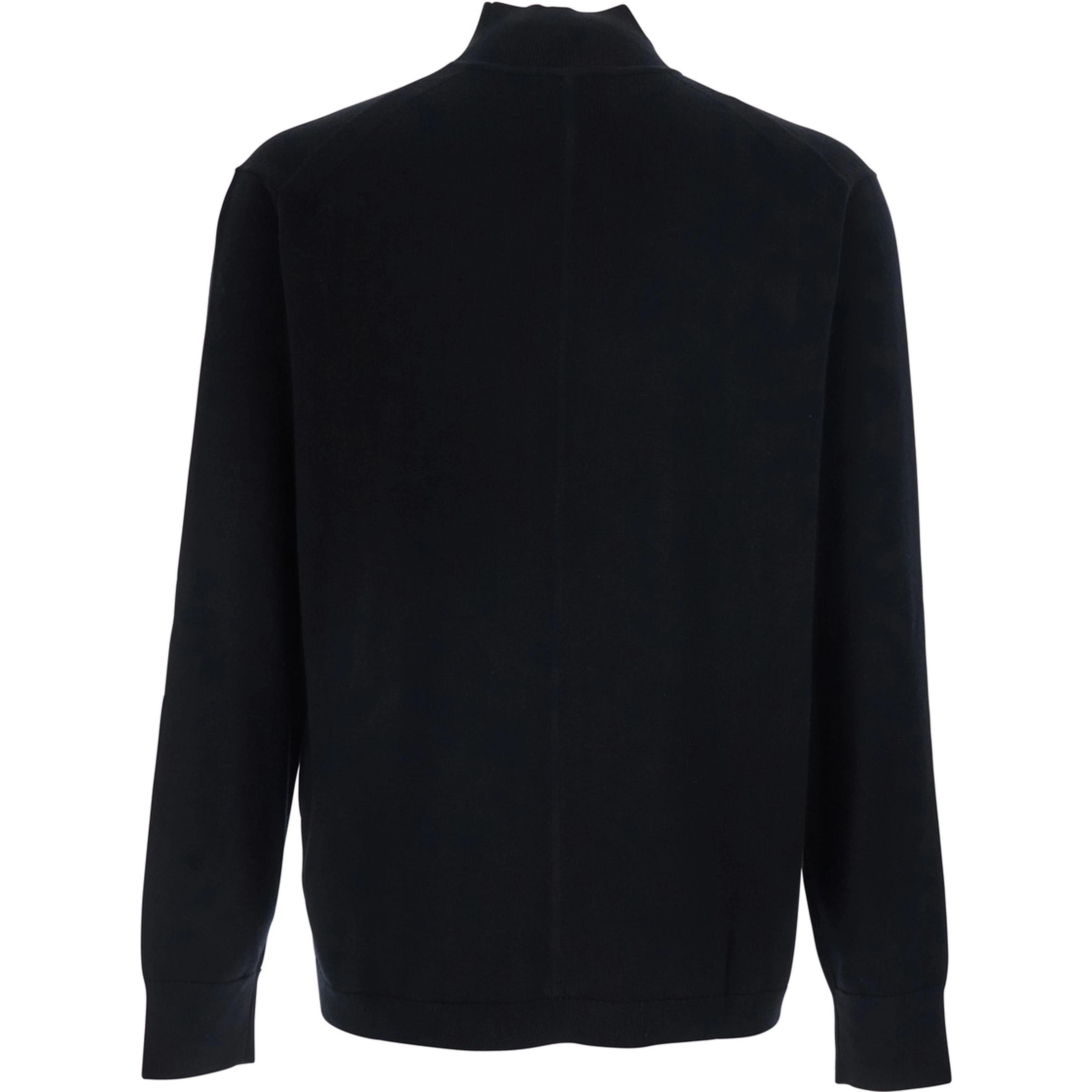 MERINO TURTLENECK with high collar and long sleeves in wool Black Men