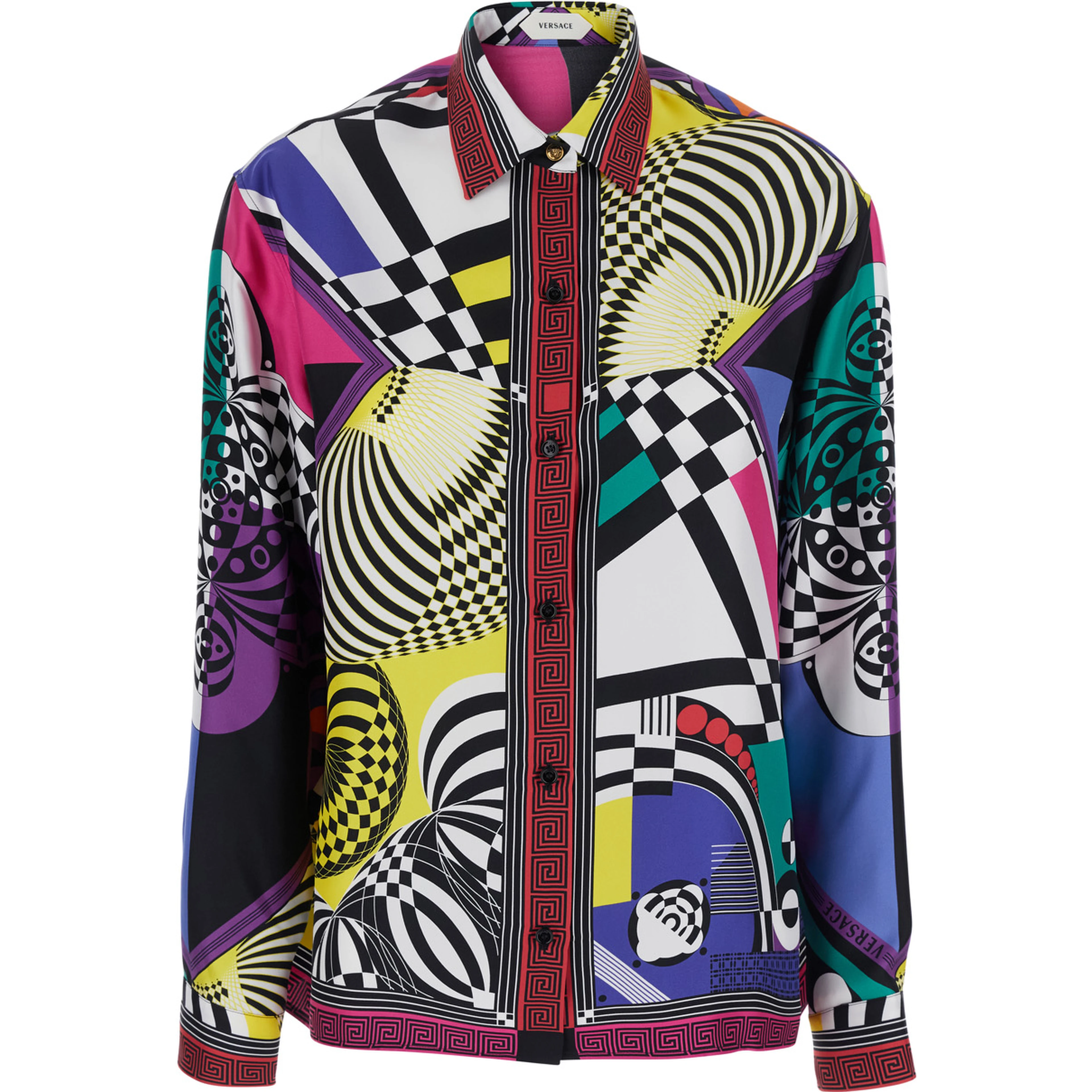 multicolor shirt with all-over Foulard print in silk twill Women