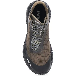 Brown Sneakers with Leather Details and Rubber Sole for Men