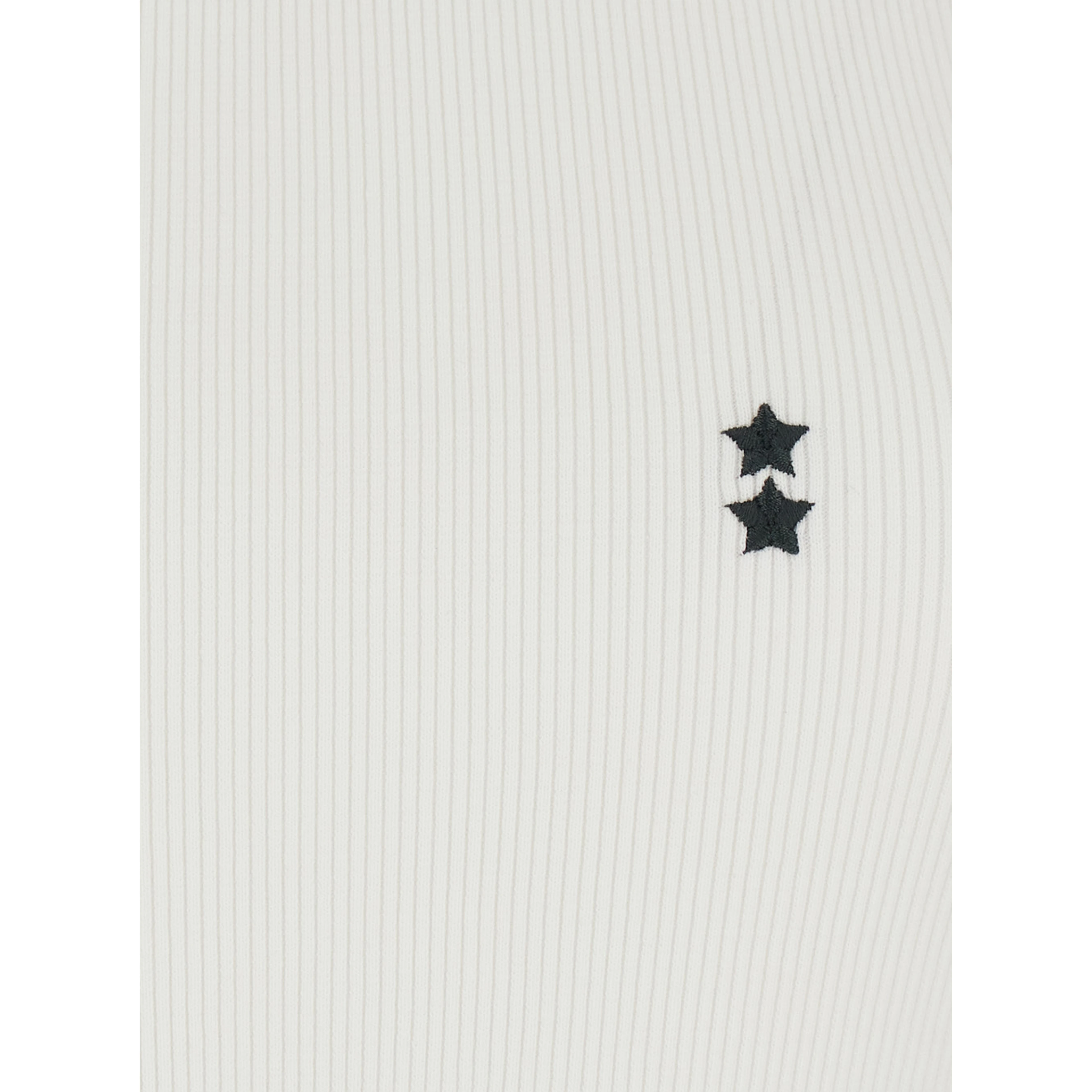 White Sleeveless Top with Round Neck and Logo Patch on the Front in Cotton for Women