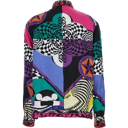 multicolor shirt with all-over Foulard print in silk twill Women