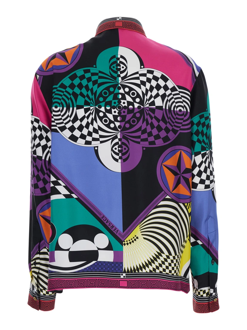 multicolor shirt with all-over Foulard print in silk twill Women