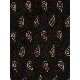 The Wild Rag Black Scarf with All-Over Motif in Cashmere for Women