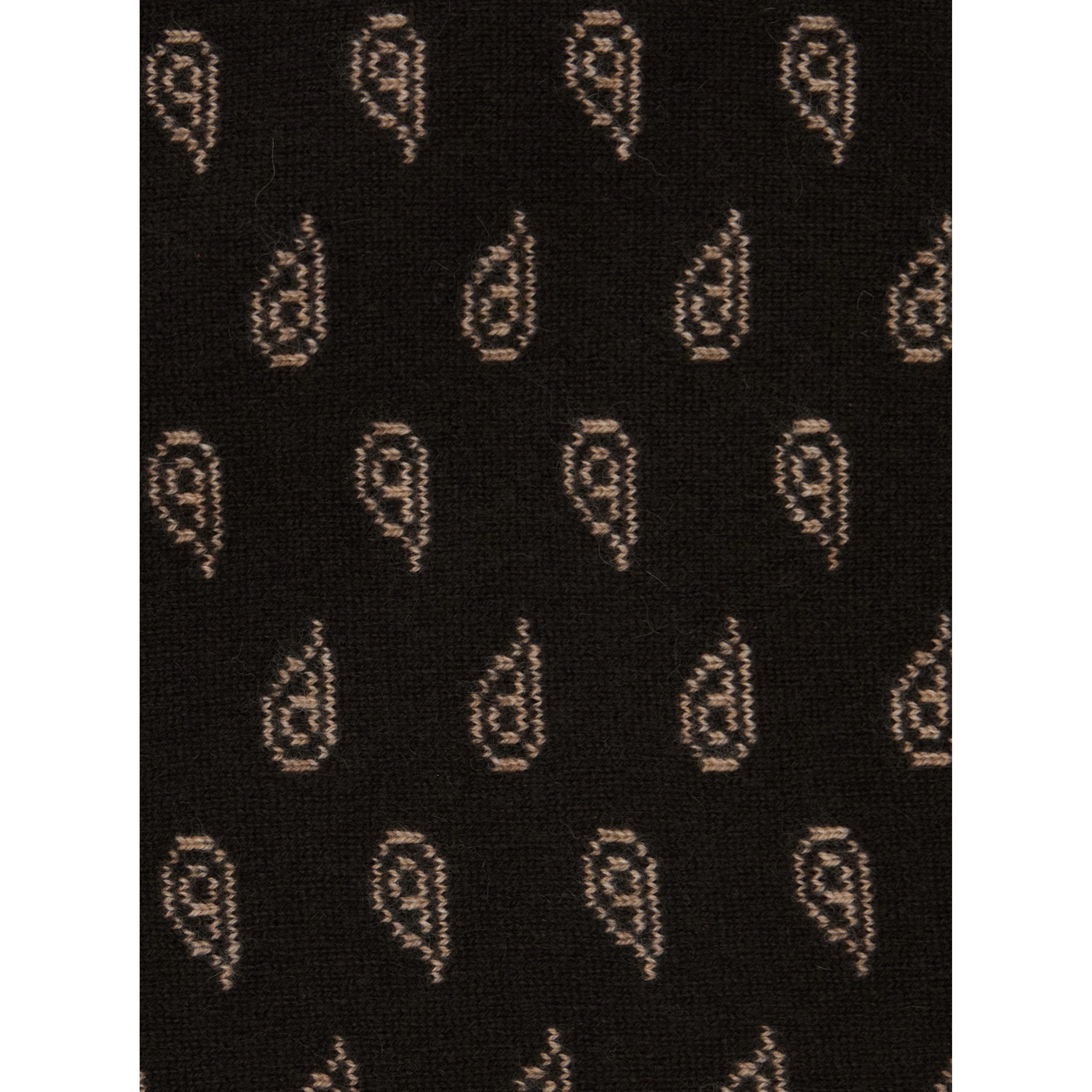 The Wild Rag Black Scarf with All-Over Motif in Cashmere for Women