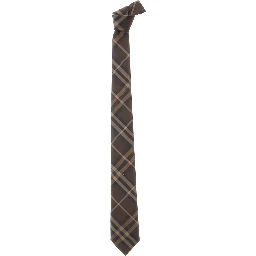 Checkered Manston Bow Tie with Brown Icons