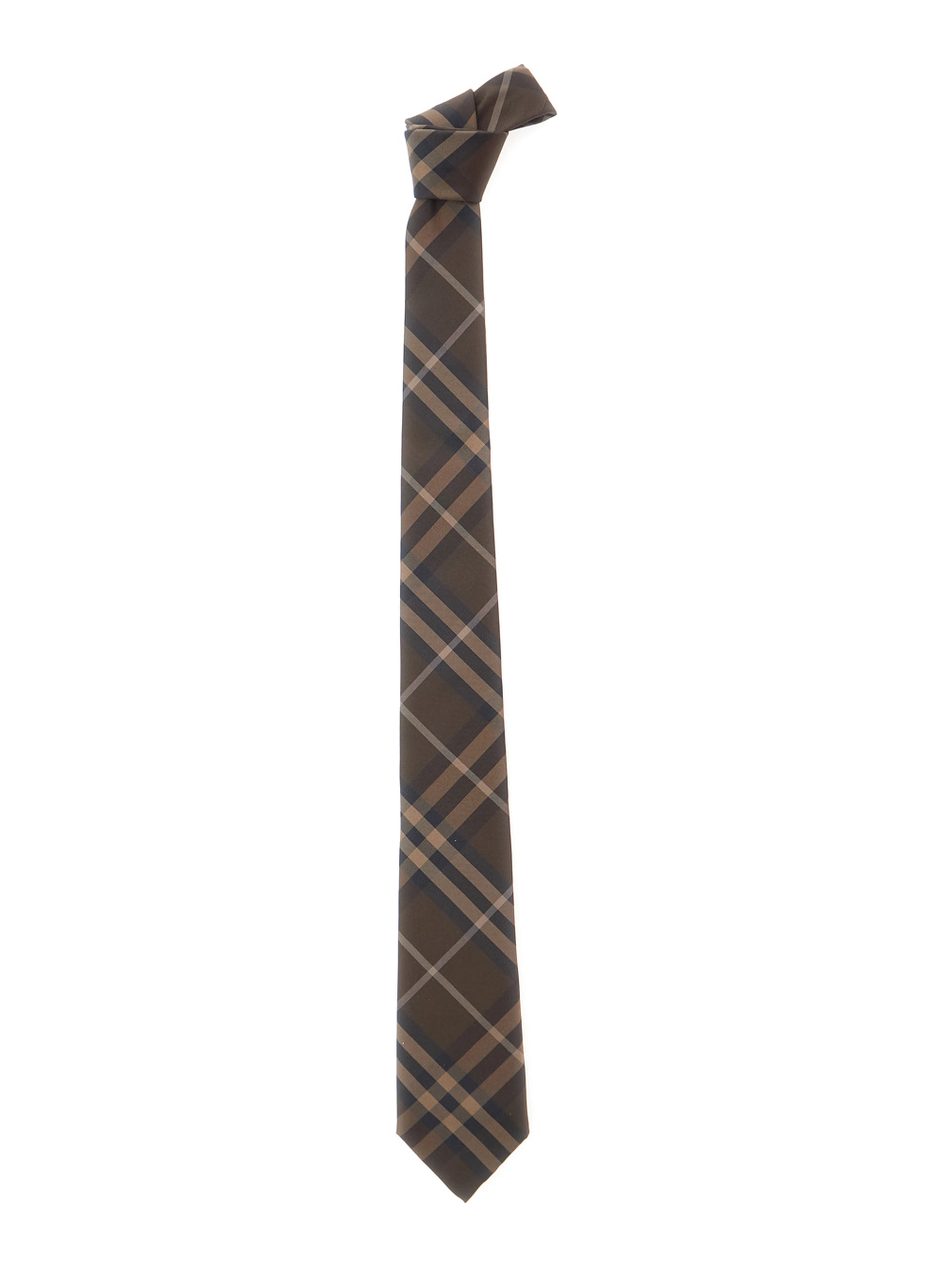 Checkered Manston Bow Tie with Brown Icons