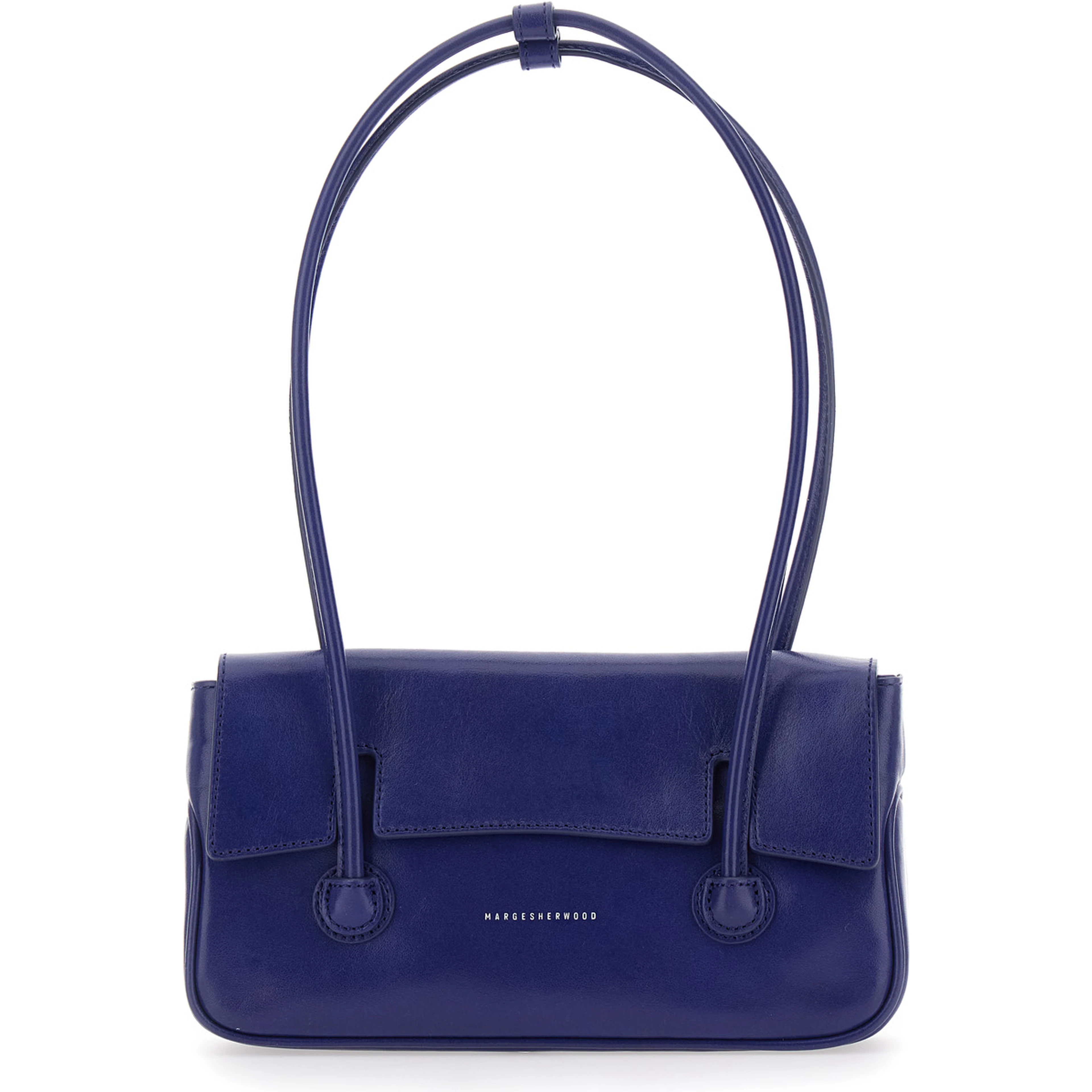 Shoulder Bag in Shiny Blue Leather for Women