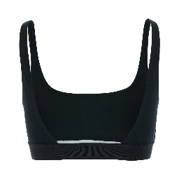 Black Bralette with Contrasting Logo Print in Modal Stretch Woman