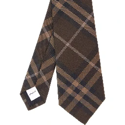 Checkered Manston Bow Tie with Brown Icons