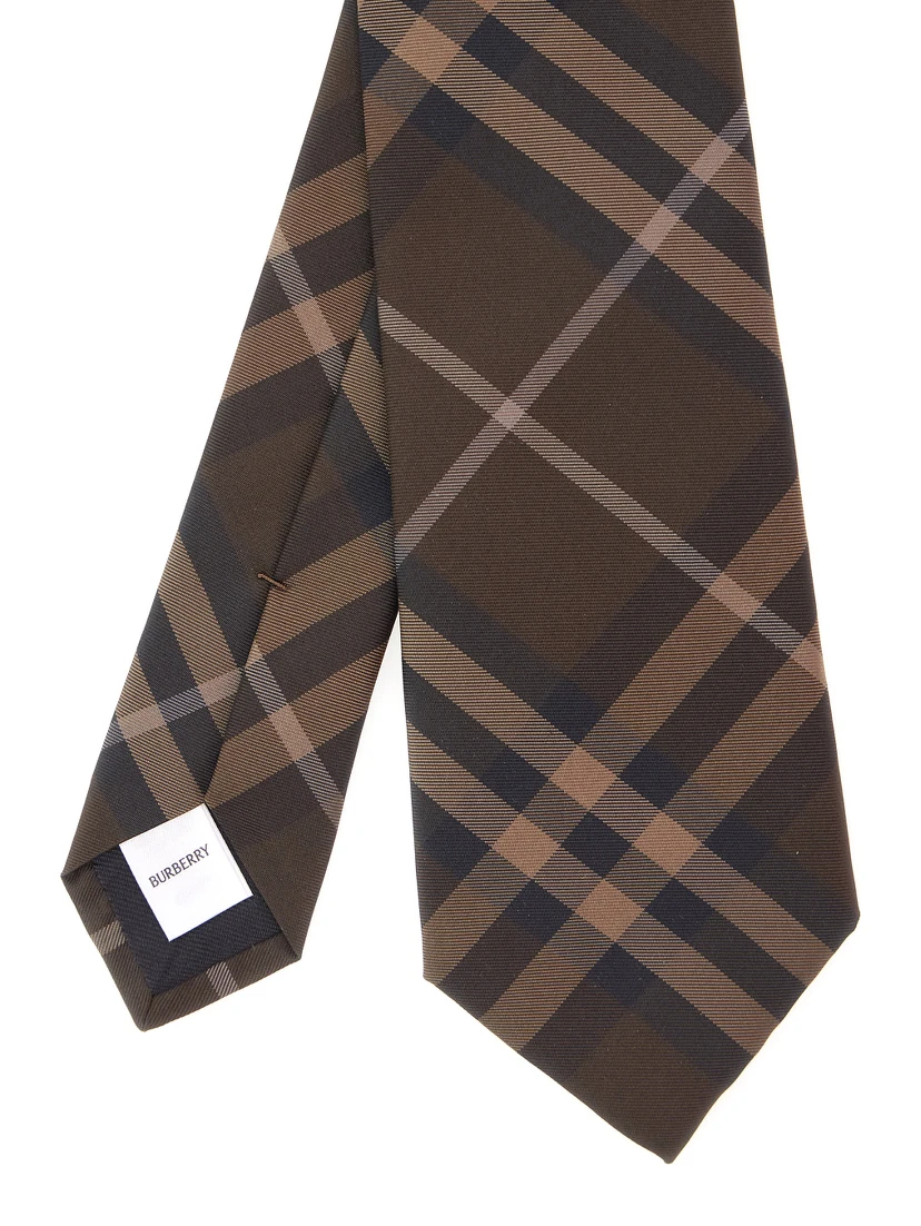 Checkered Manston Bow Tie with Brown Icons