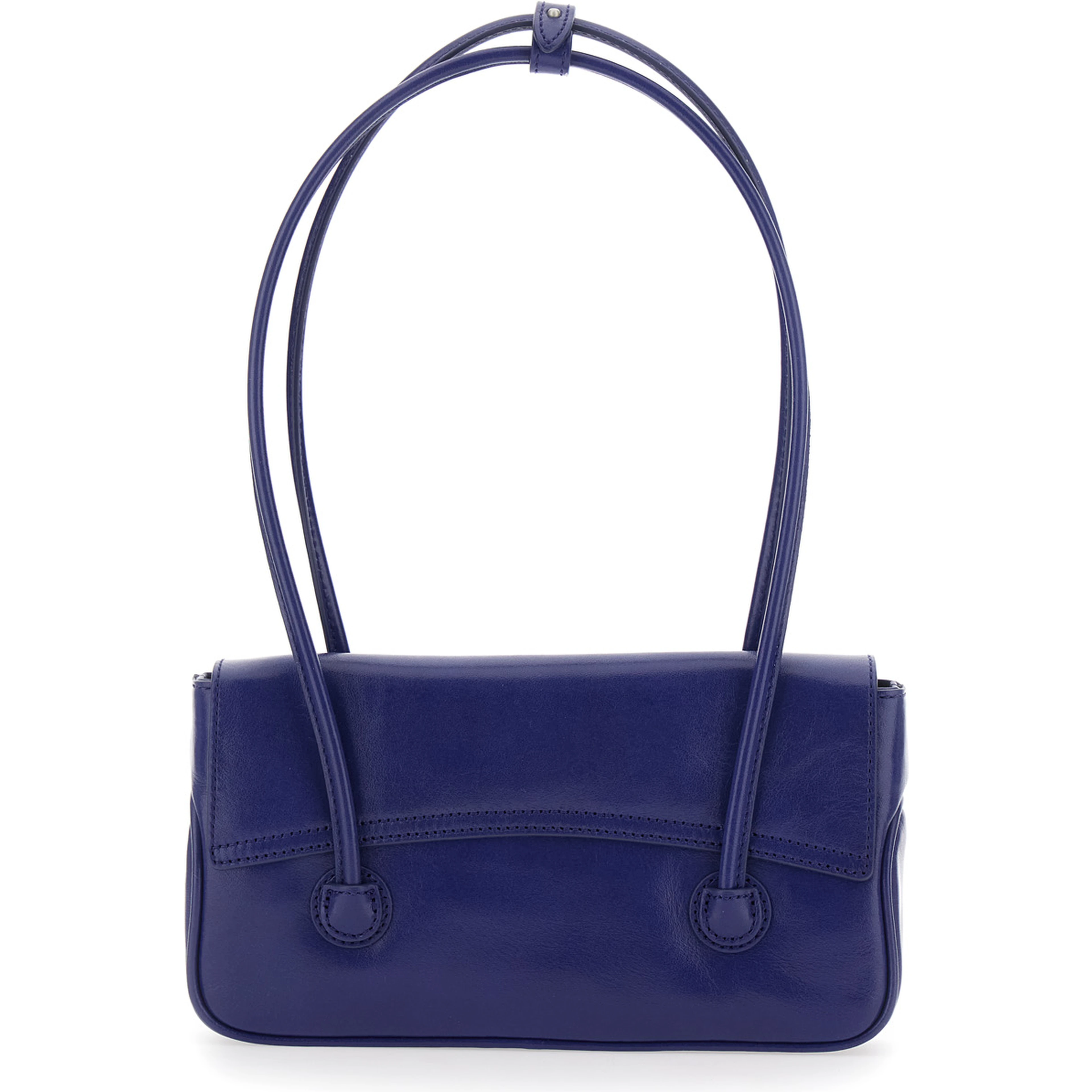 Shoulder Bag in Shiny Blue Leather for Women