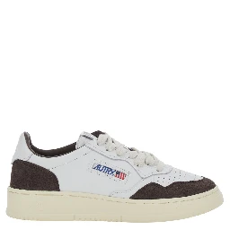 Medalist White Low Top Sneakers with Logo Patch on the Tongue in Suede for Women