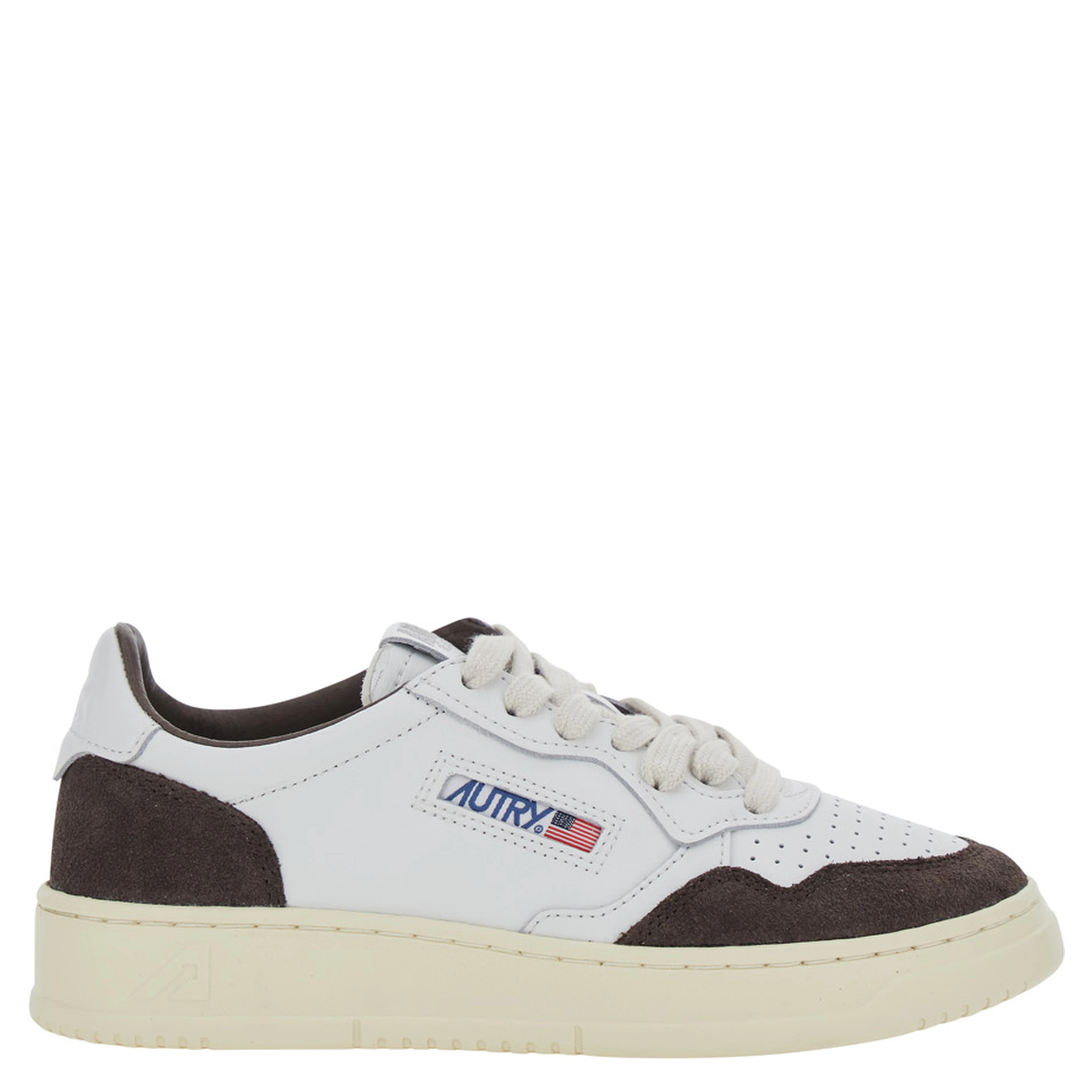 Medalist White Low Top Sneakers with Logo Patch on the Tongue in Suede for Women