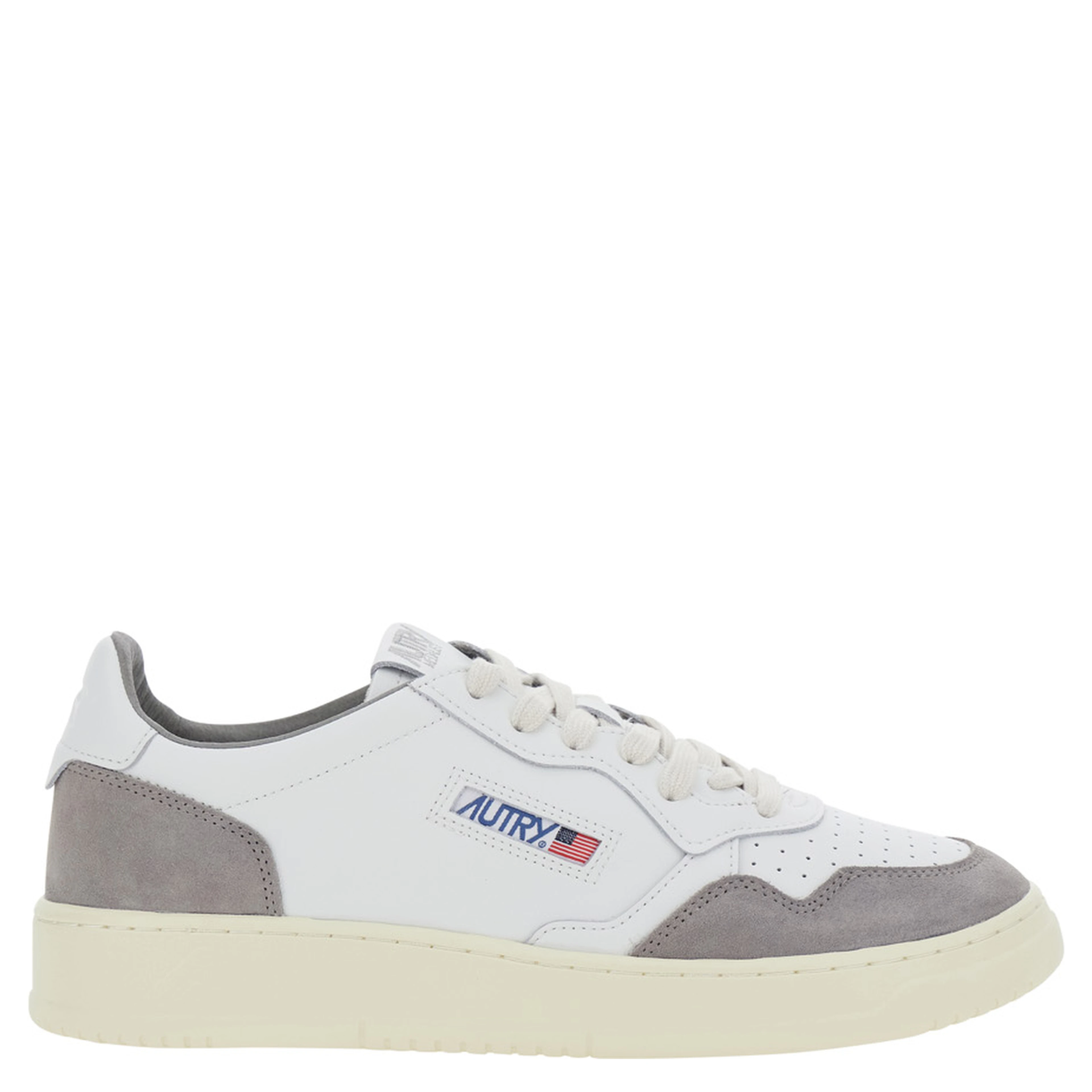 Medalist Grey Low Top Sneakers with Logo Patch on the Tongue in Suede for Men