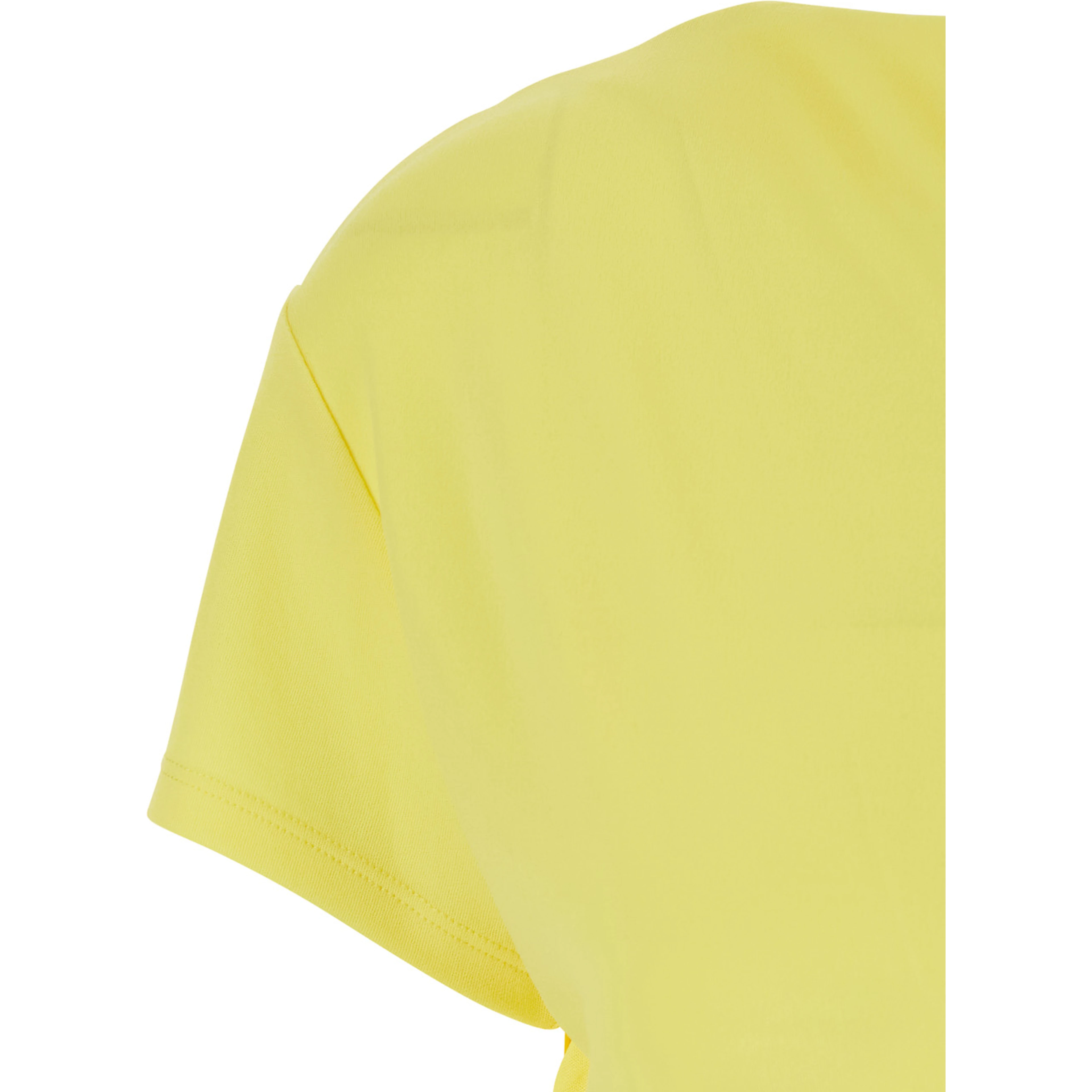 La Robe Mistral Yellow Dress with boat neckline and open back with draping in viscose for women