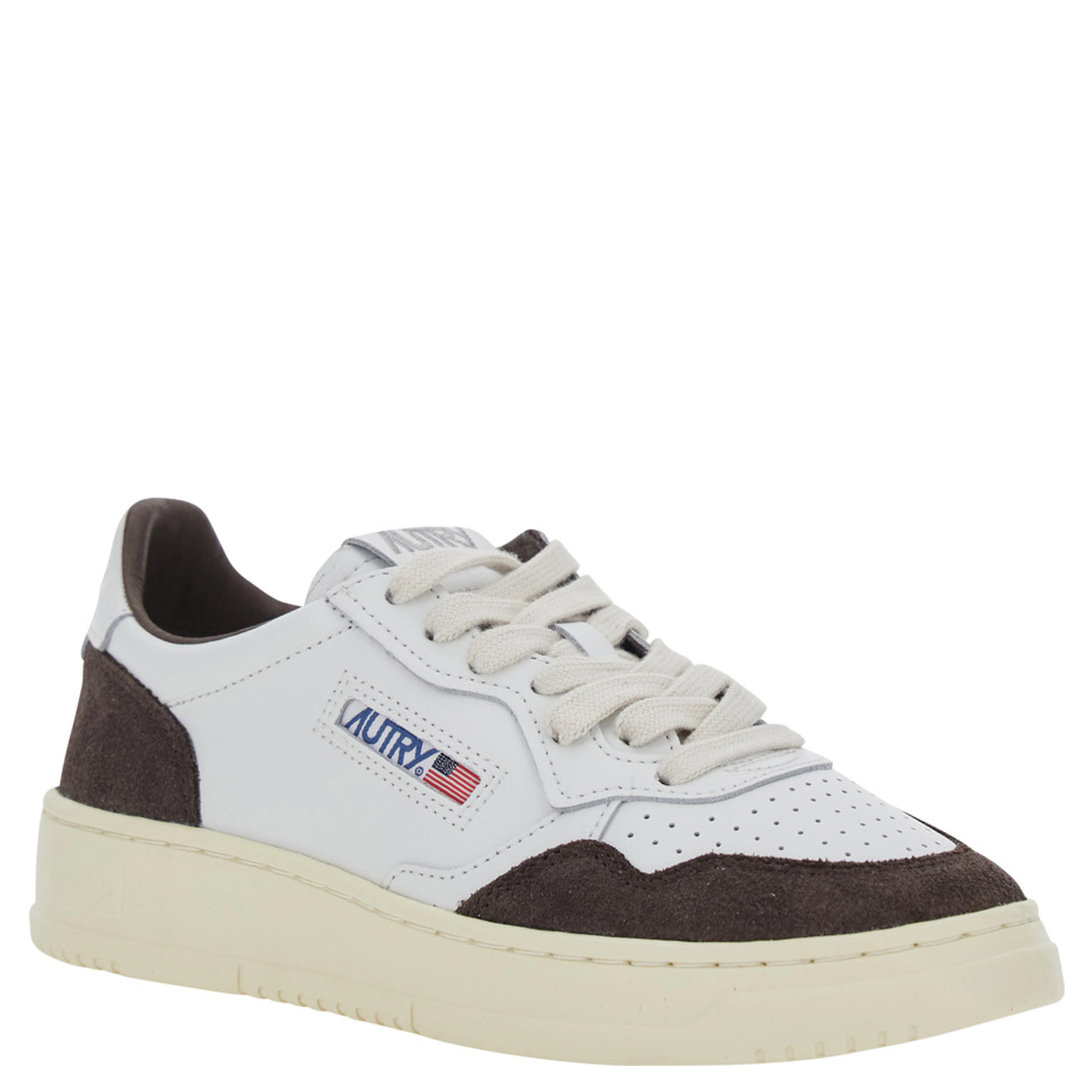 Medalist White Low Top Sneakers with Logo Patch on the Tongue in Suede for Women