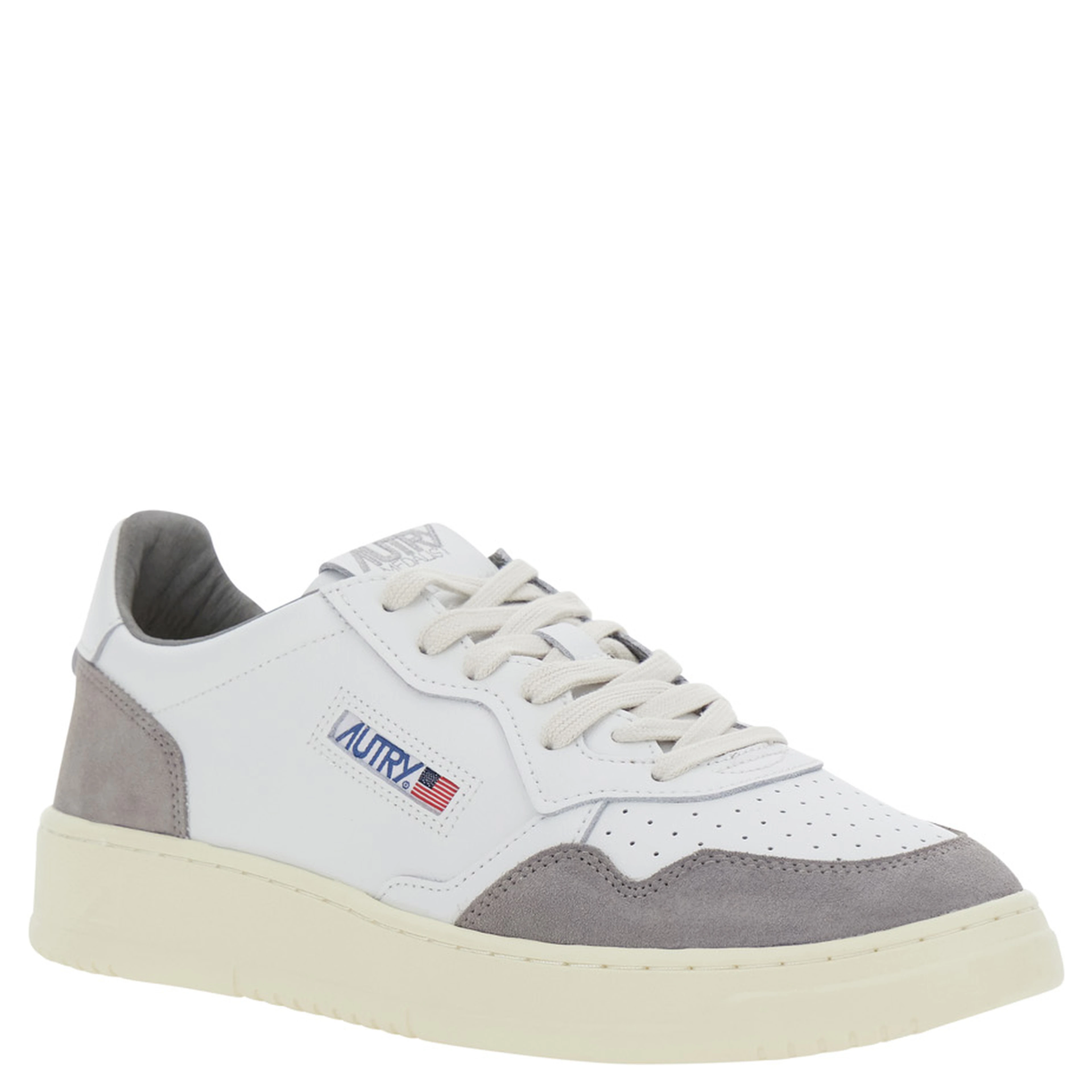 Medalist Grey Low Top Sneakers with Logo Patch on the Tongue in Suede for Men