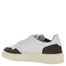 Medalist White Low Top Sneakers with Logo Patch on the Tongue in Suede for Women