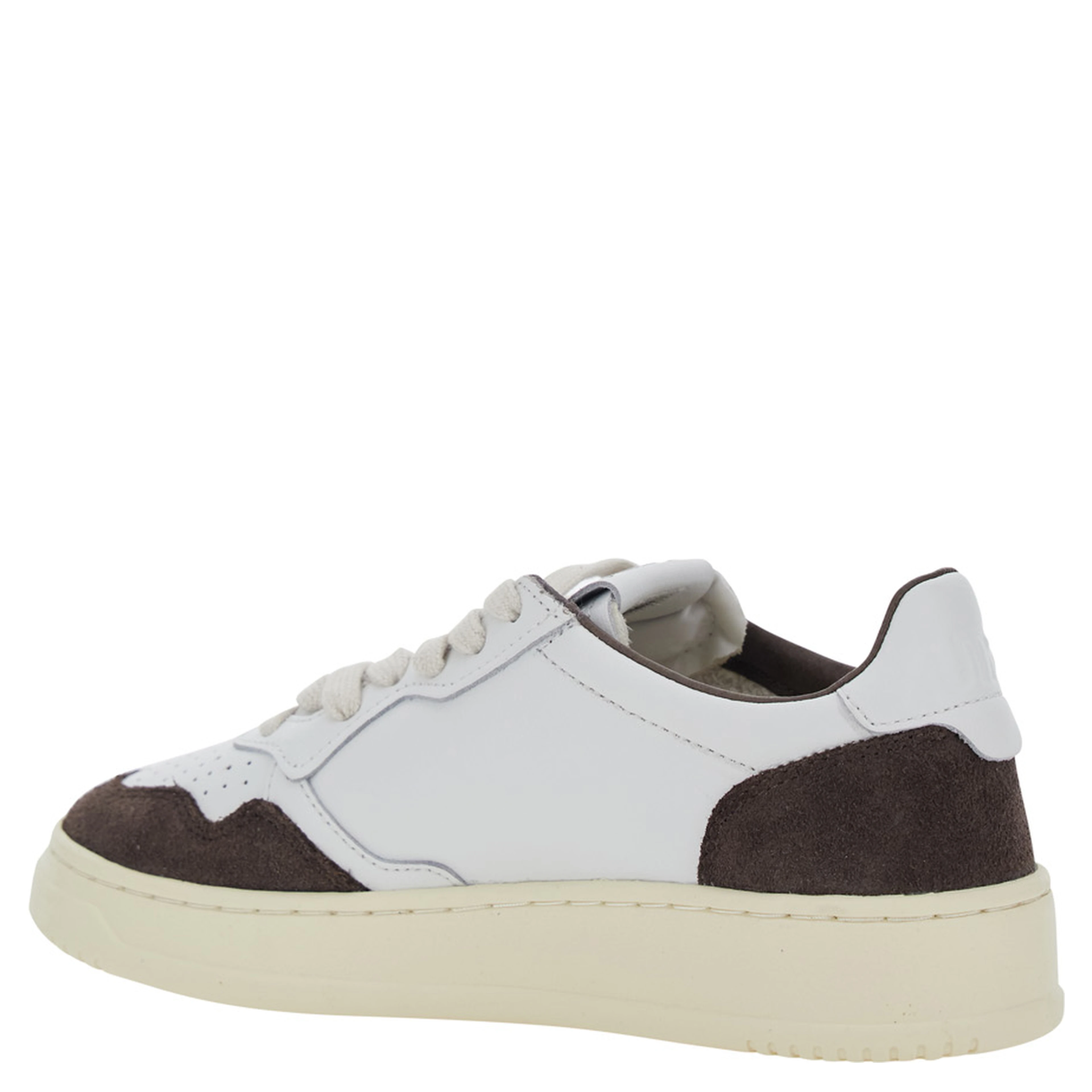 Medalist White Low Top Sneakers with Logo Patch on the Tongue in Suede for Women