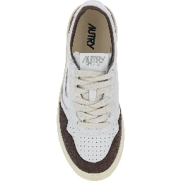 Medalist White Low Top Sneakers with Logo Patch on the Tongue in Suede for Women