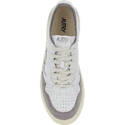 Medalist Grey Low Top Sneakers with Logo Patch on the Tongue in Suede for Men