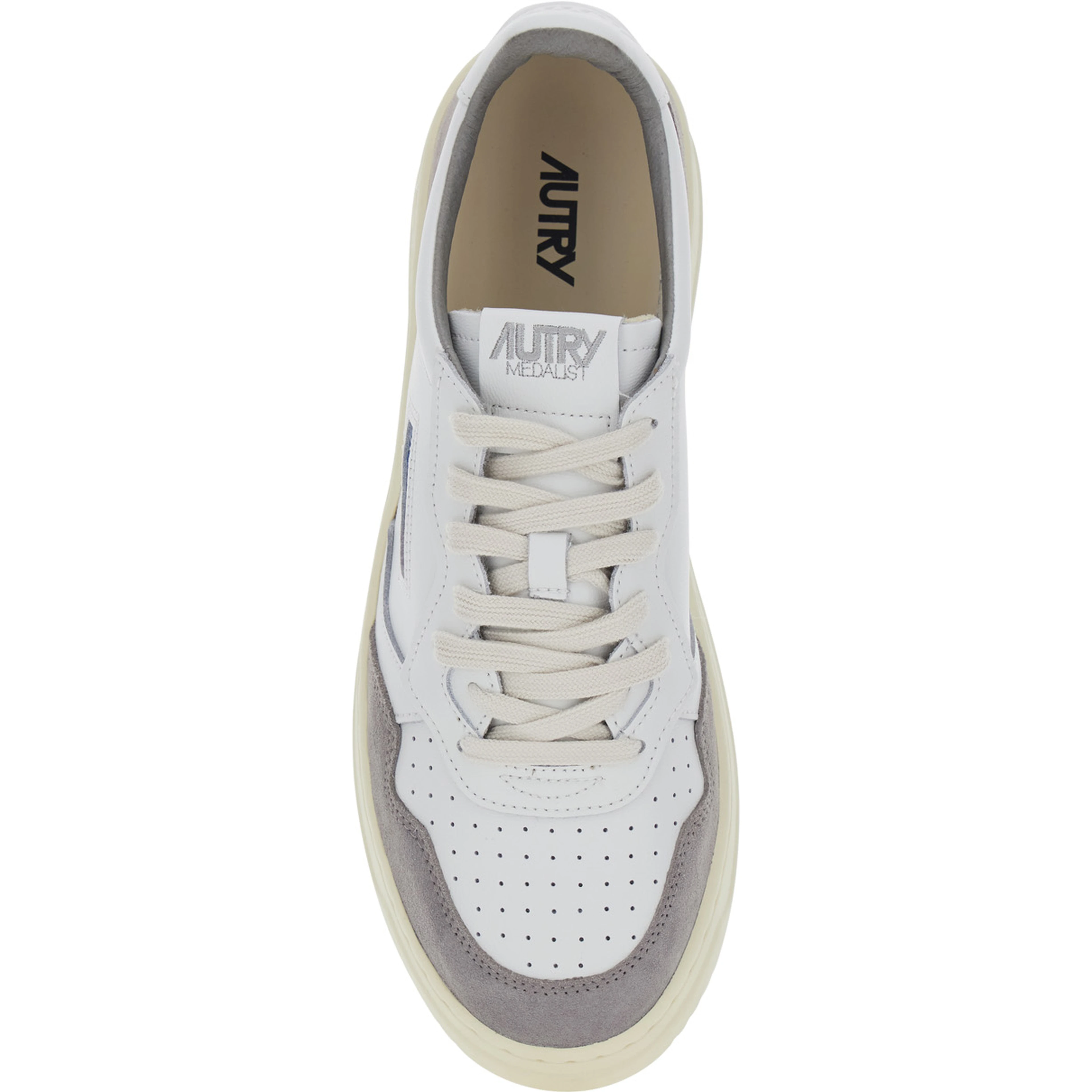 Medalist Grey Low Top Sneakers with Logo Patch on the Tongue in Suede for Men