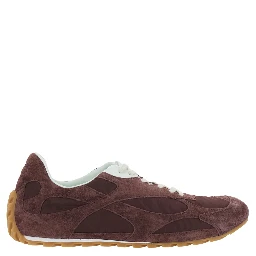 Orbit Flash Bordeaux Low Top Sneakers with Rubber Sole and Logo Patch on the Tongue in Suede for Men