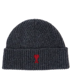 Gray Wool ADC Embroidered Beanie for Women
