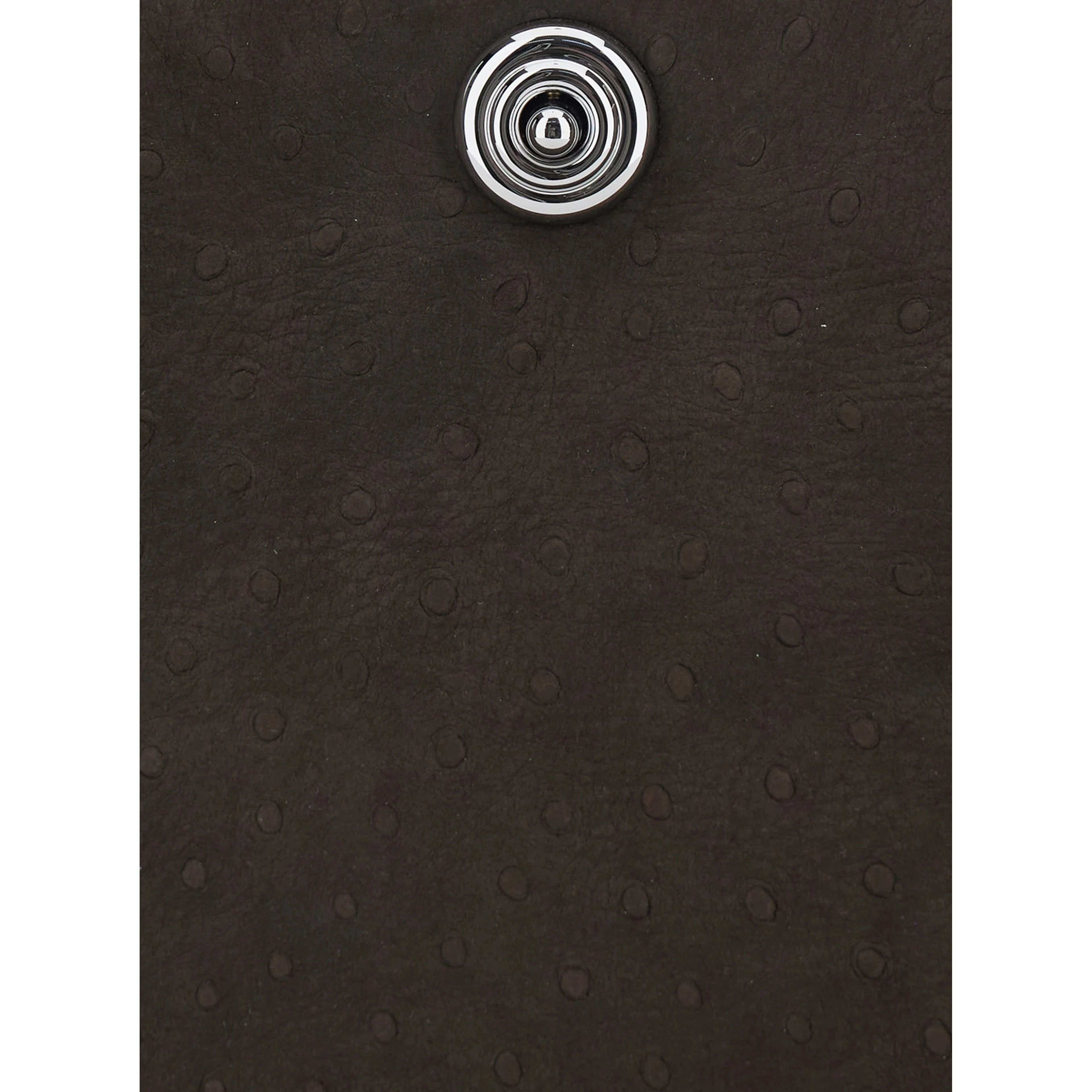 Brown Clutch with adjustable shoulder strap and automatic button closure in leather for women