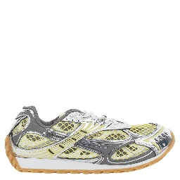 Orbit Yellow Sneaker with Logo Lettering Detail in Tech Fabric women