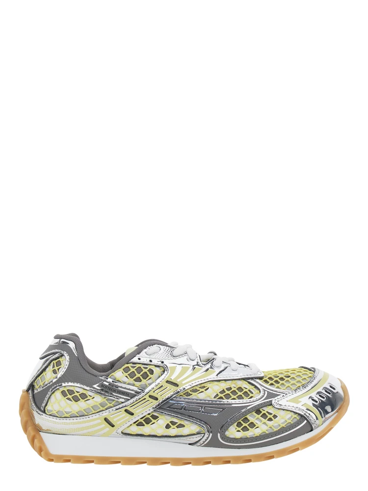 Orbit Yellow Sneaker with Logo Lettering Detail in Tech Fabric women
