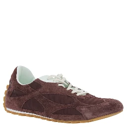 Orbit Flash Bordeaux Low Top Sneakers with Rubber Sole and Logo Patch on the Tongue in Suede for Men